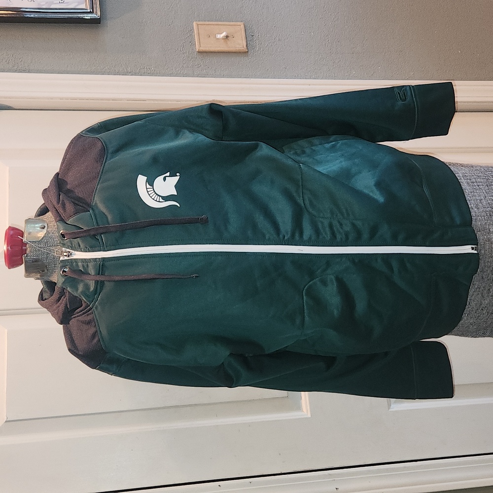 NWT. MSU, Spartans, Michigan State, full zip, hoodie. Emerald green. M, medium